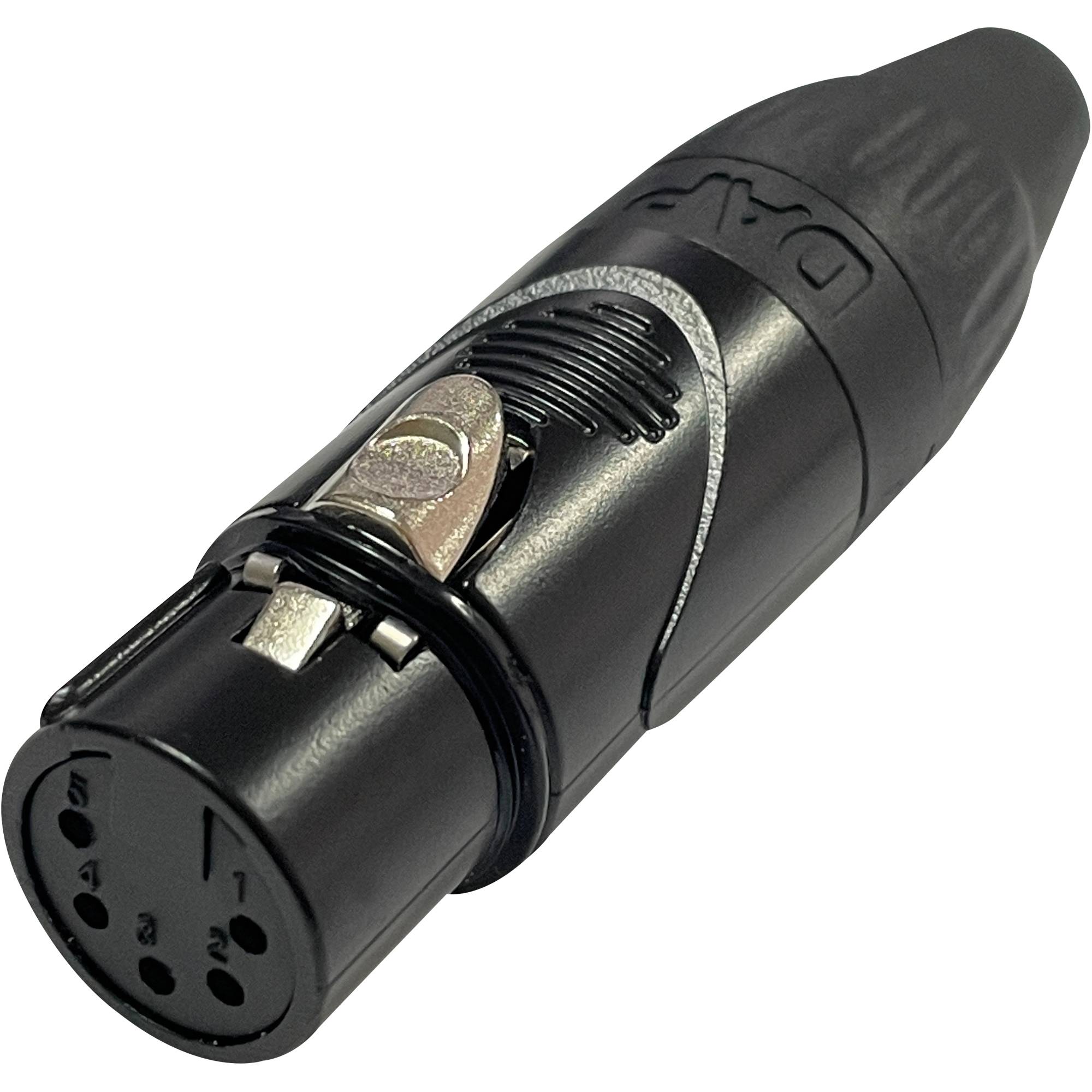 DAP XLR 5P X-type - female Schwarze Endkappe - vernickeltes Gehäuse