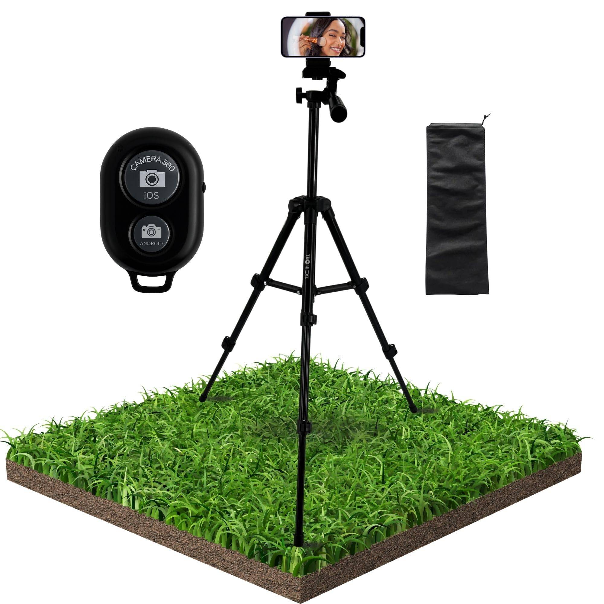 Handy Stativ mit Fernbedienung für iPhone Smartphone Halterung Auslöser Bluetooth Tisch Reise