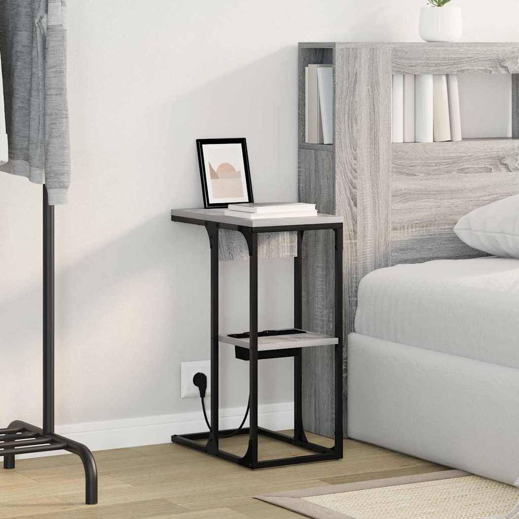 vidaXL Nachttisch Graues Sonoma 41,5 x 26 x 60,5 cm Holzwerkstoff