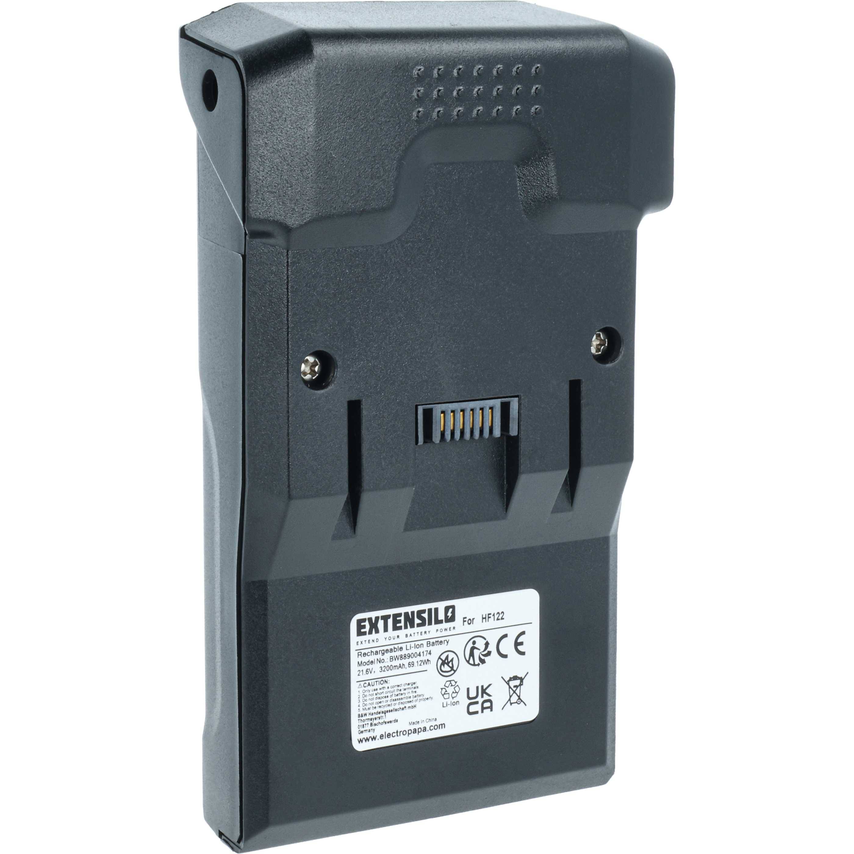 EXTENSILO Akku Ersatz für Hoover B012, 35602208 für Staubsauger Grau (3200 mAh, 21,6 V, Li-Ion)