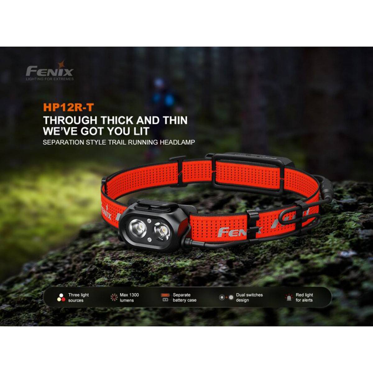 Fenix HP12R-T LED-Stirnlampe 1300 Lumen - Schwarz/Rot