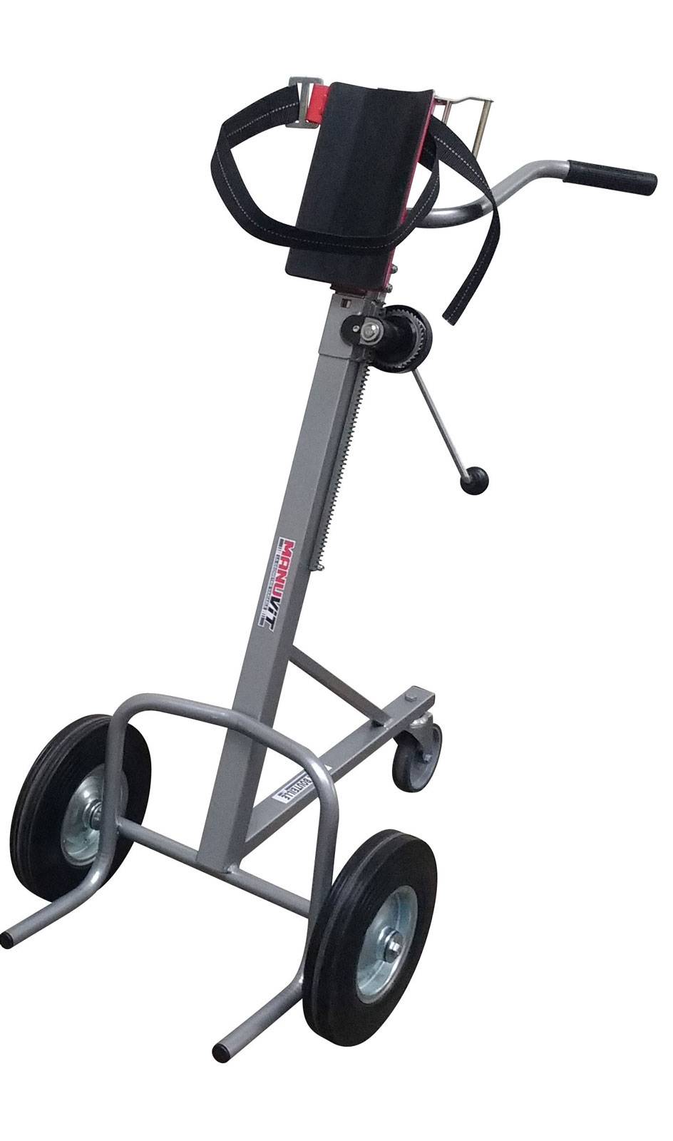 Manuvit Sackkarre für Transport von Gasflaschen mit 100x320mm Durchmesser u. patentierten Hebesystem Gurtmodell manuelle Klemmung