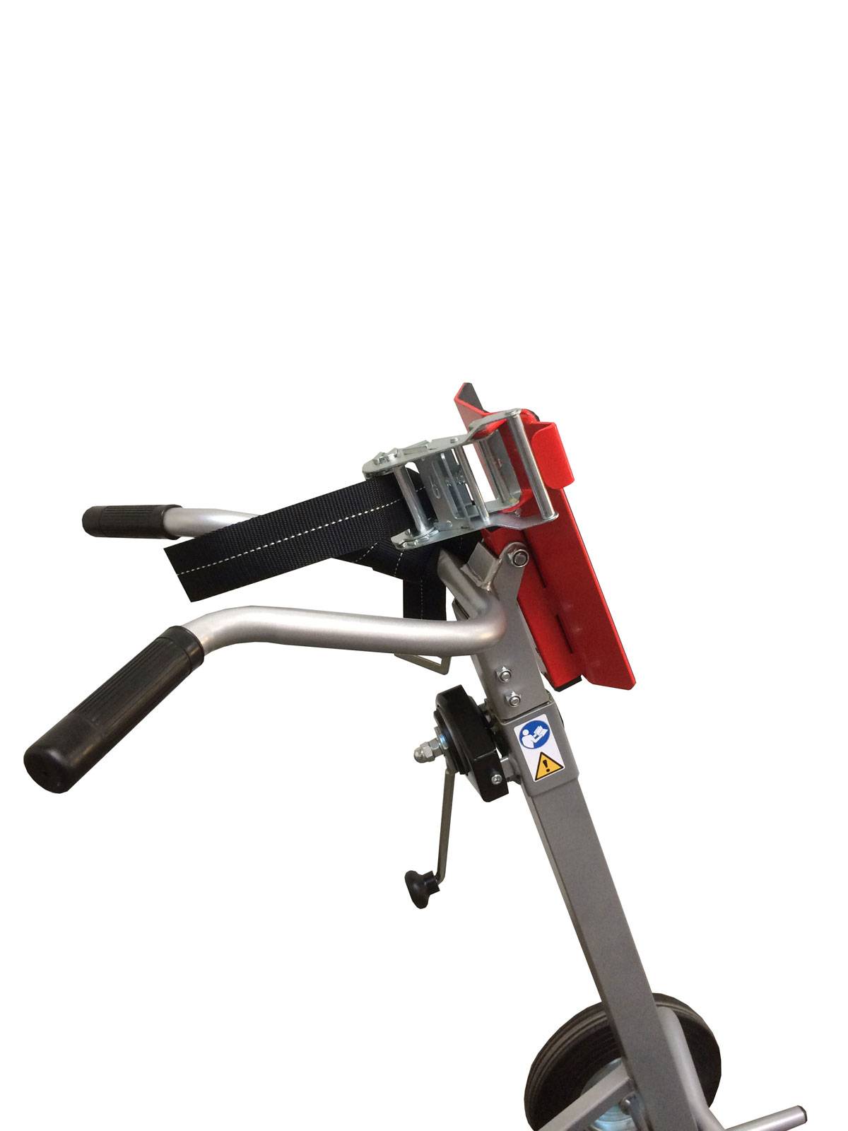 Manuvit Sackkarre für Transport von Gasflaschen mit 100x320mm Durchmesser u. patentierten Hebesystem Gurtmodell manuelle Klemmung