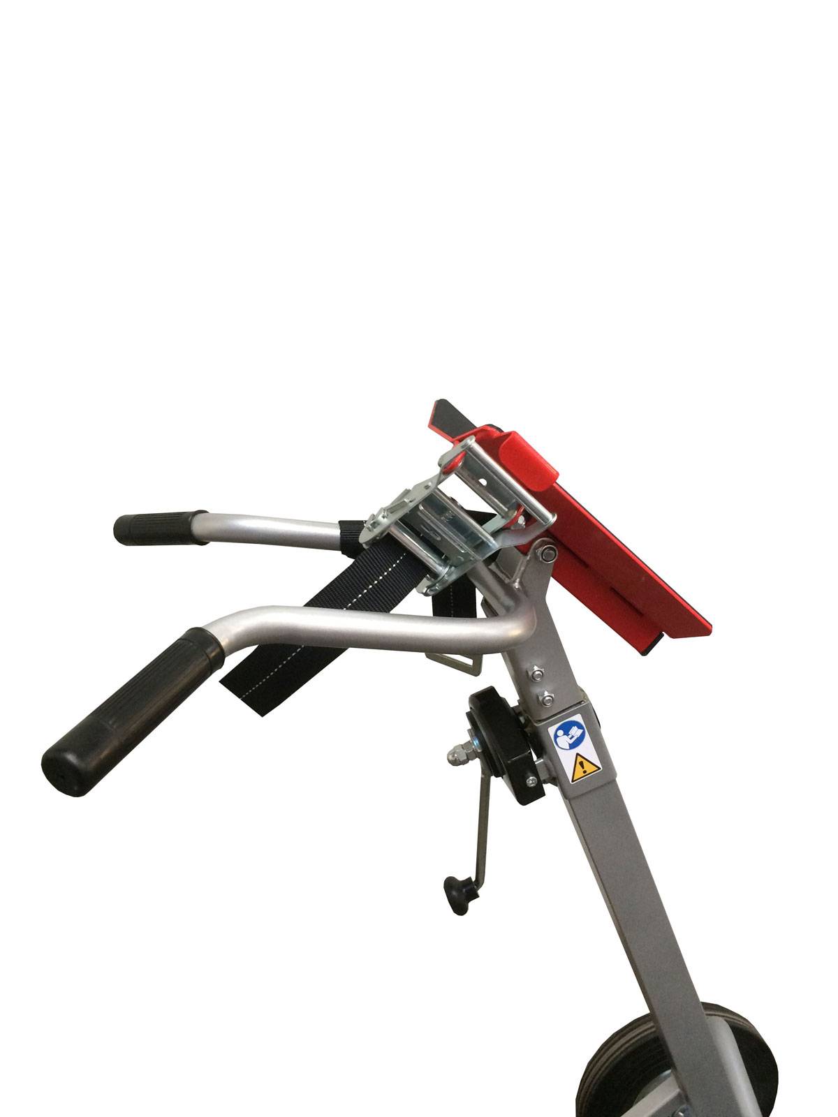 Manuvit Sackkarre für Transport von Gasflaschen mit 100x320mm Durchmesser u. patentierten Hebesystem Gurtmodell manuelle Klemmung