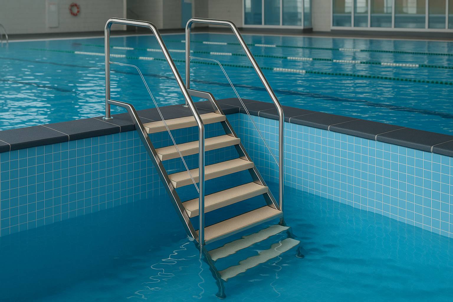 Eichenwald Pooltreppe Modell 13 Treppe Stufenbreite 1000mm Beckentiefe 1150mm 5 Stufen