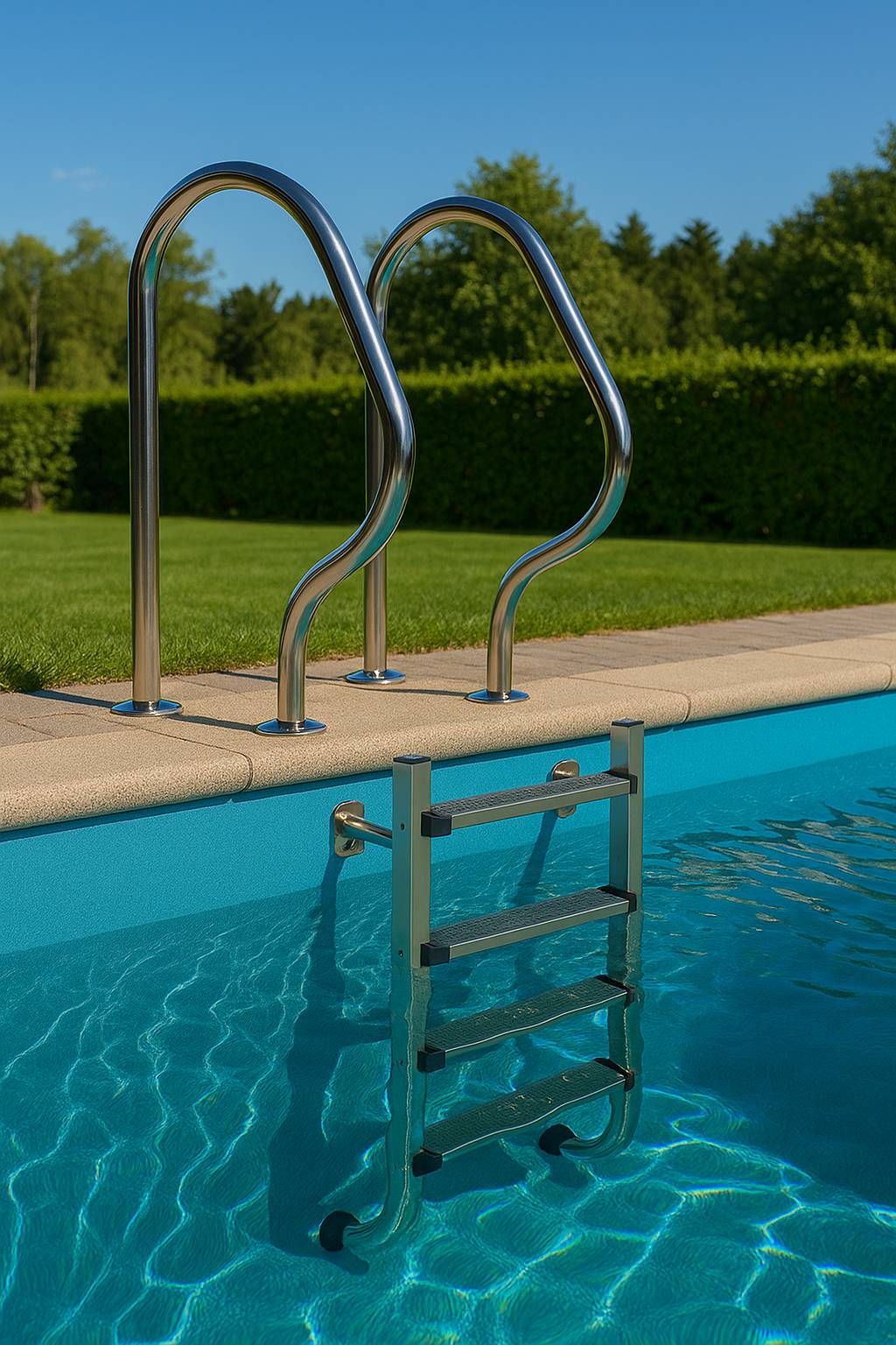 Eichenwald Poolleiter Modell 04 Tina geteilt nur Leiternteil 3 Stufen mit Flansch unten