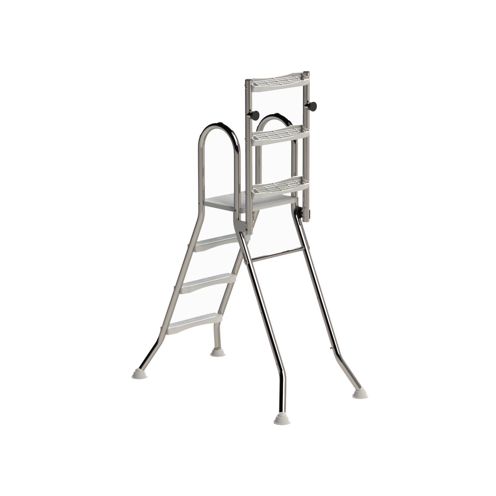 Eichenwald Poolleiter Sicherheits-Hochbeckenleiter klappbar Beckenhöhe 1,50m/1,50m 5 Stufen