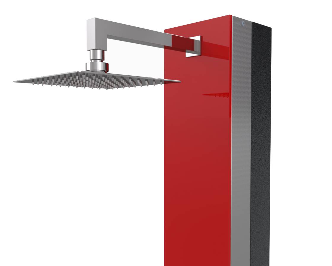 Eichenwald Modell 70 Solar Garten Glasdusche Saba Rot