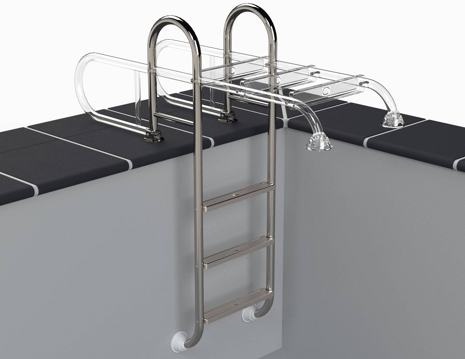 Eichenwald Poolleiter Modell 02 Tina klappbar Beckentiefe 1060mm 3 Stufen