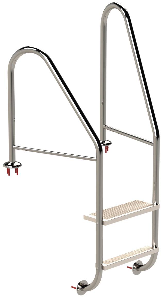 Eichenwald Poolleiter Modell 07 Marina Öffentlich Flanschmontage Beckentiefe 1060mm 3 Stufen