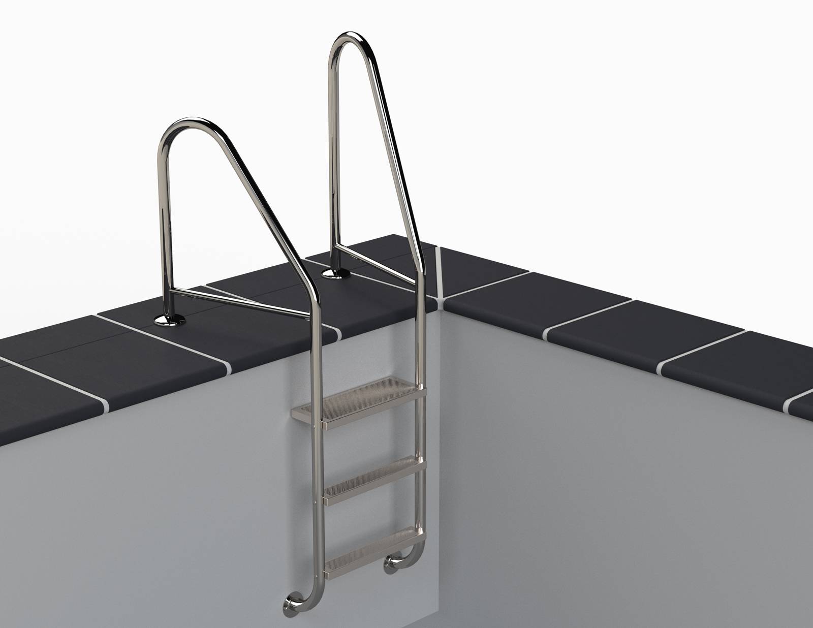 Eichenwald Poolleiter Modell 07 Marina Öffentlich Einbauhalterung Beckentiefe 780mm 2 Stufen