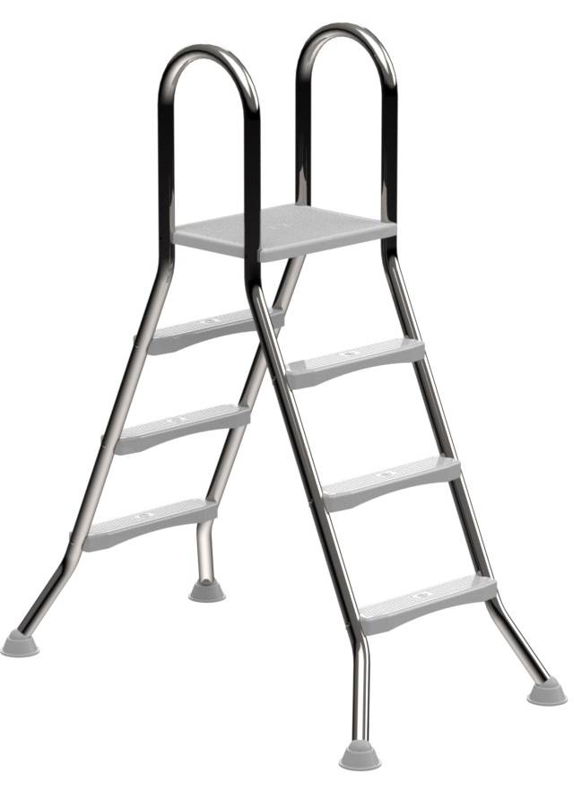 Eichenwald Poolleiter Modell 57 Hochbeckenleiter freistehend Beckenhöhe 1,00m/1,00m 3/3-Stufen