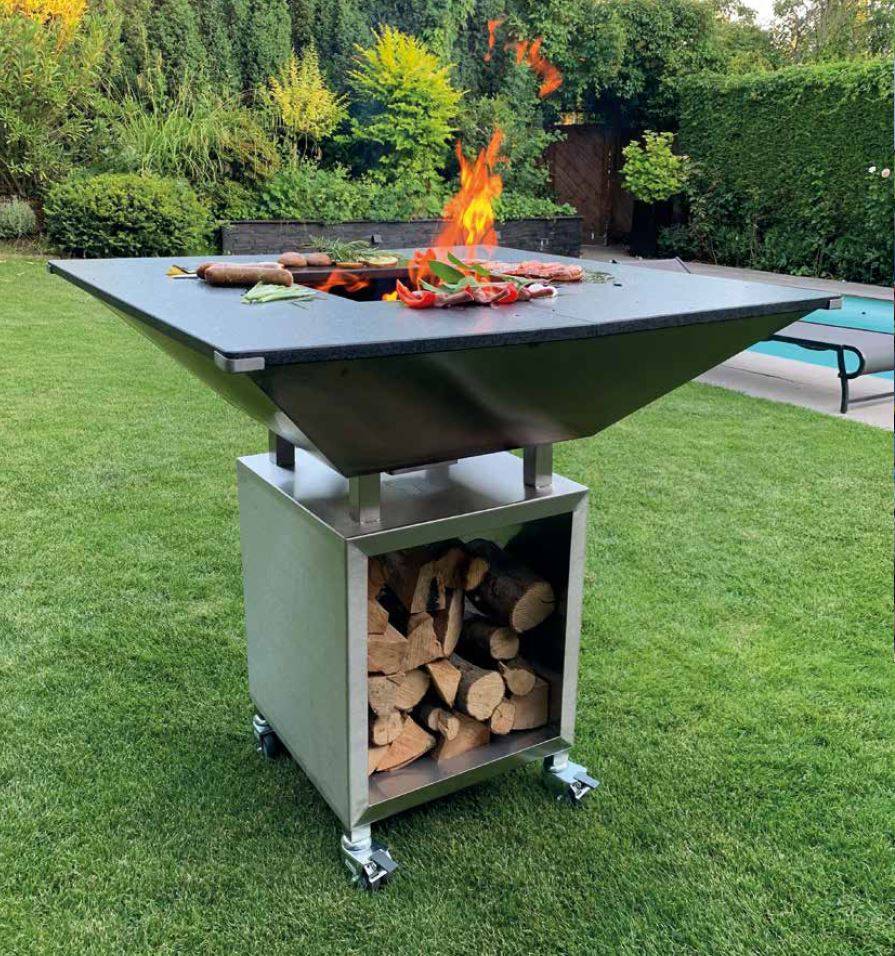 Eichenwald Edelstahl Grillrost mit Halterung höhenverstellbar 400x400mm