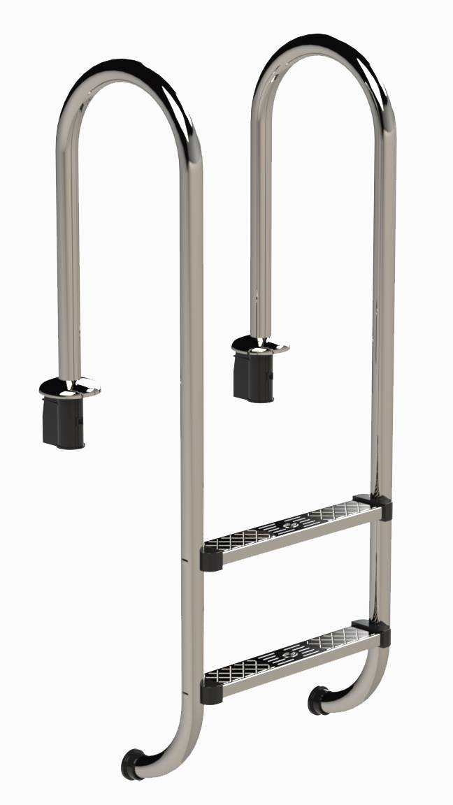 Eichenwald Poolleiter Modell 55 Tiefbeckenleiter enge Ausladung Leiterlänge 694mm 2 Stufen