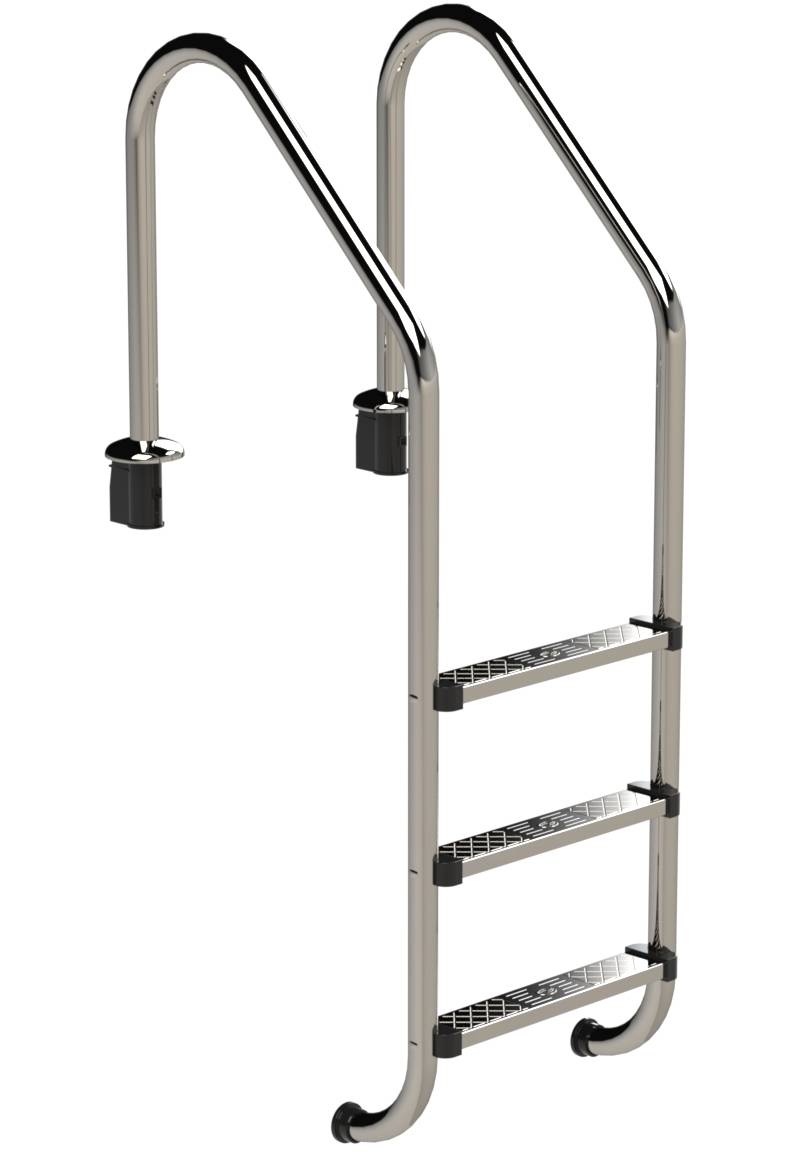 Eichenwald Poolleiter Modell 56 Tiefbeckenleiter weite Ausladung Leiterlänge 959mm 3 Stufen