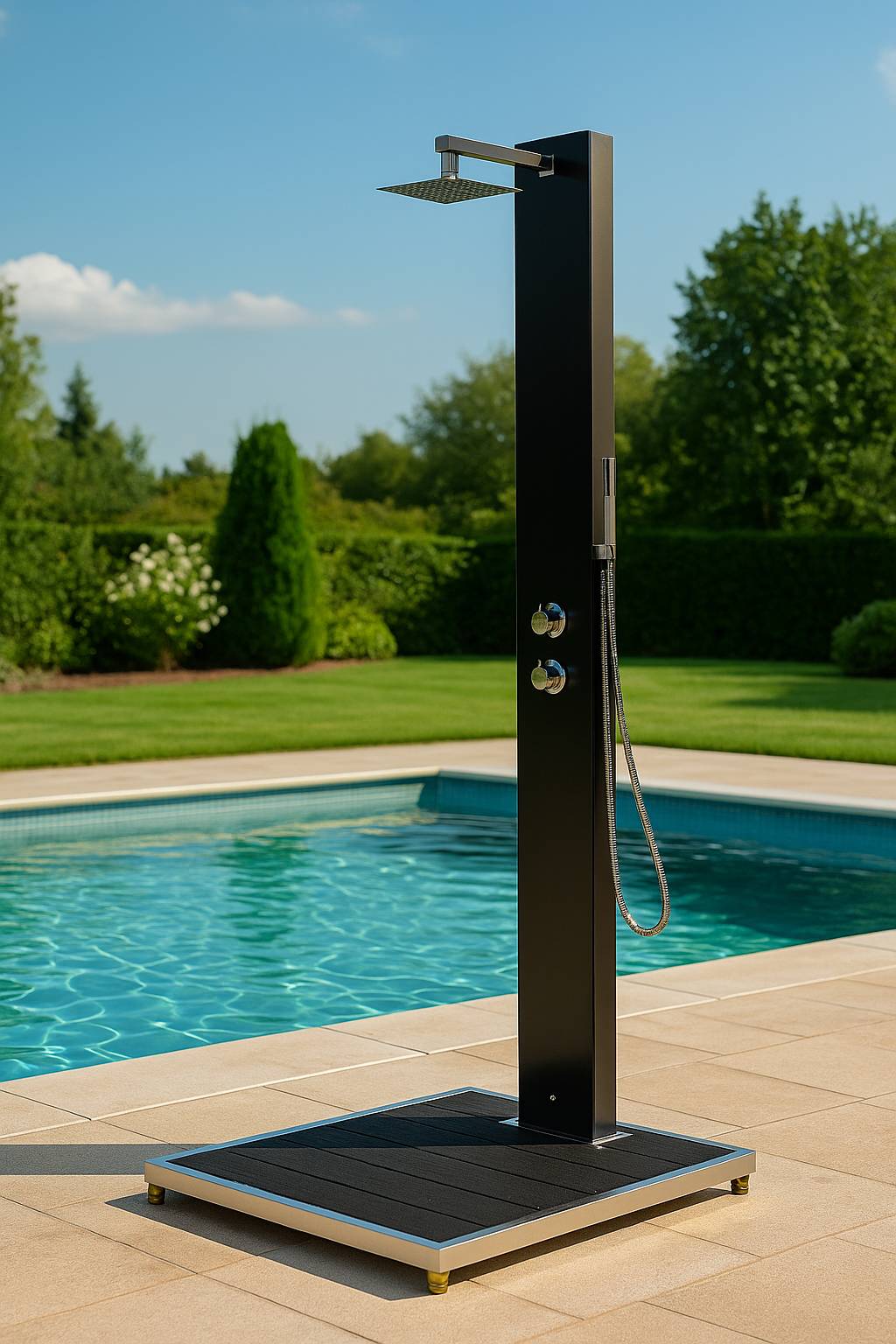 Eichenwald Modell 70 Glasdusche Kuba mit Bodenplatte in Anthrazit