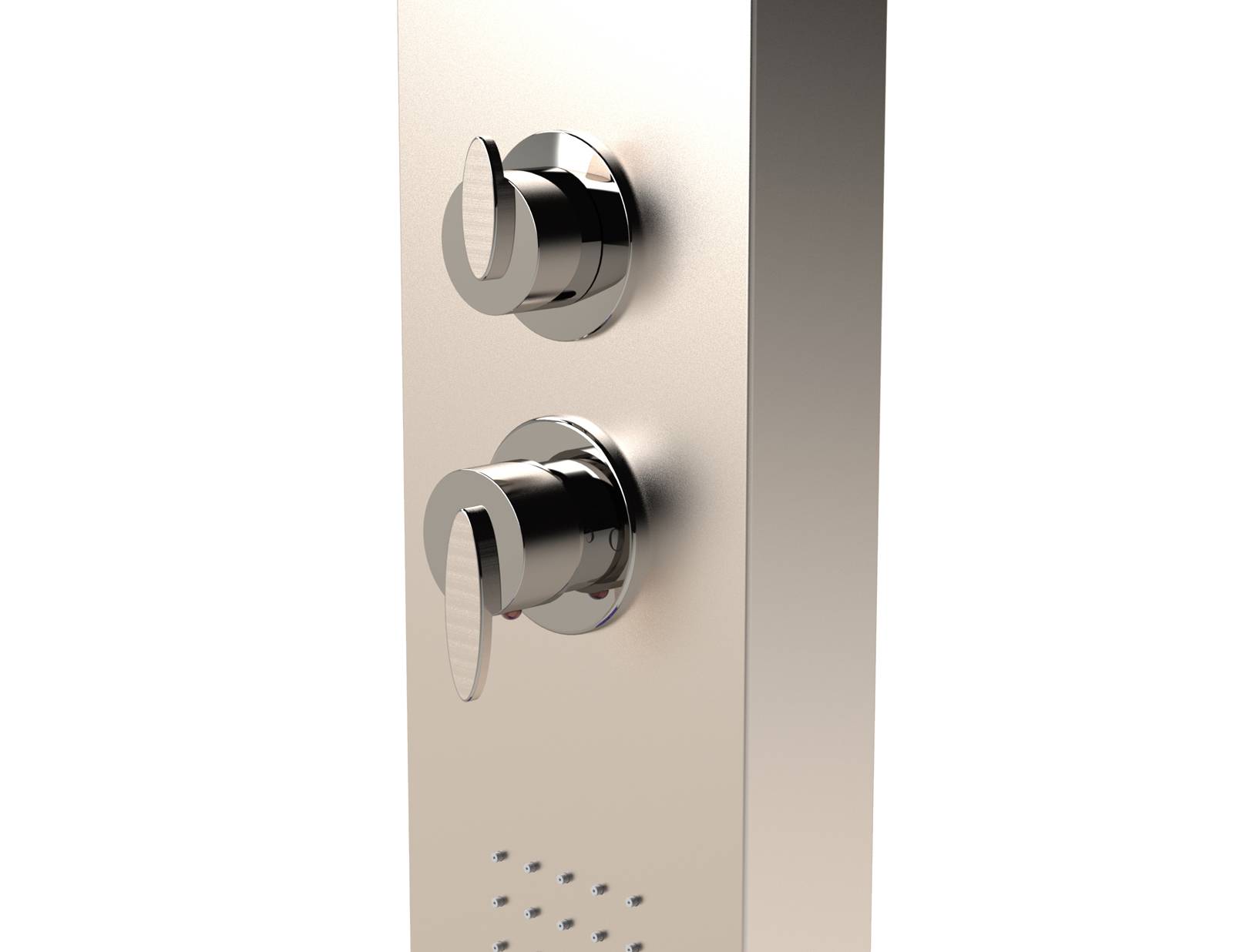 Eichenwald Modell 70 Gartendusche Malta mit WPC Plattform sandfarbig