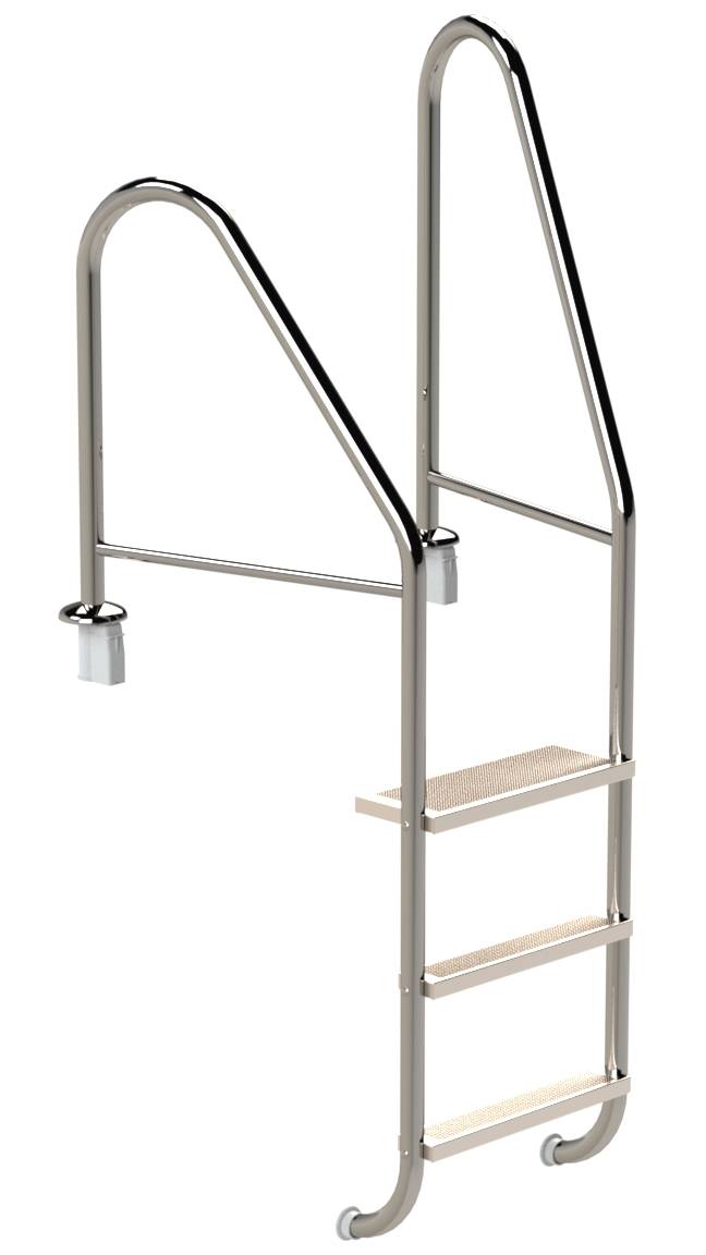 Eichenwald Poolleiter Modell 07 Marina Öffentlich Einbauhalterung Beckentiefe 1060mm 3 Stufen