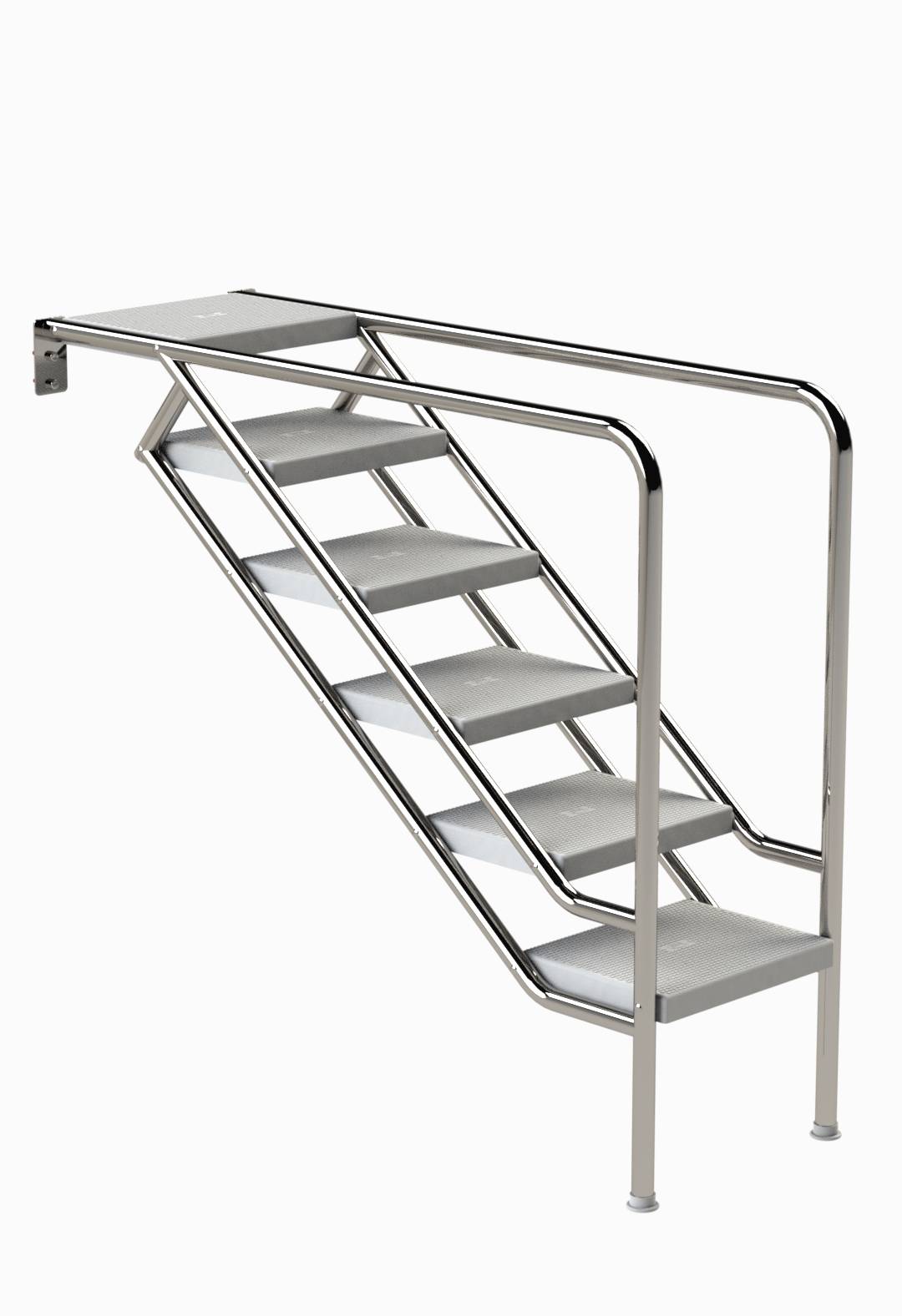 Eichenwald Pooltreppe Modell 08.3 Miami nur Unterteil Beckentiefe 1599mm 6 ABS-Stufen
