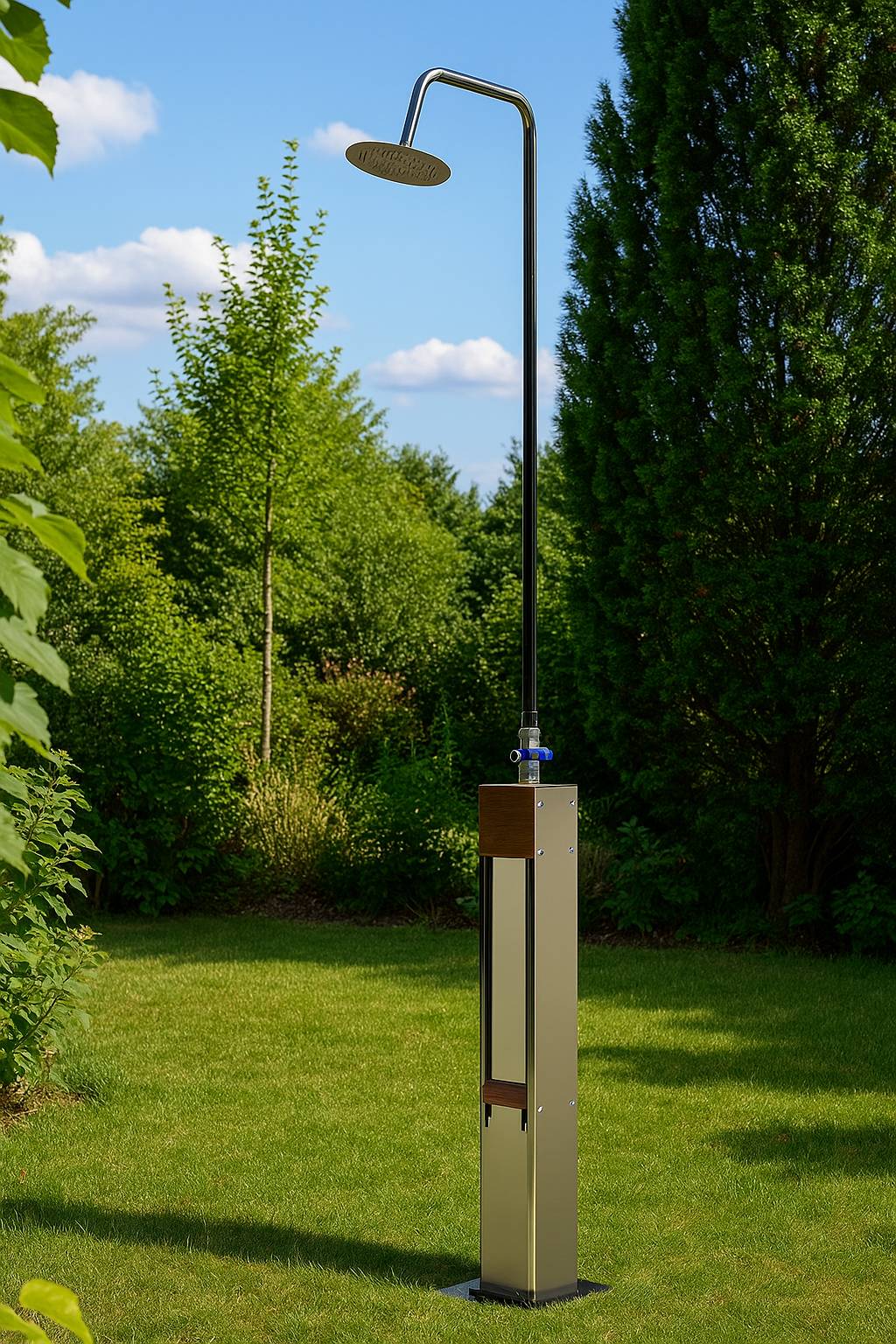 Eichenwald Modell 70 Gartendusche Altena Groß mit Gardena-Schlauchanschluss und Erdspieß