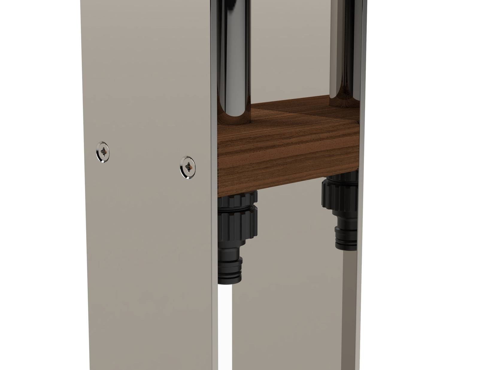 Eichenwald Modell 70 Gartendusche Altena klein mit Handbrause Gardena-Schlauchanschluss sowie Erdspieß