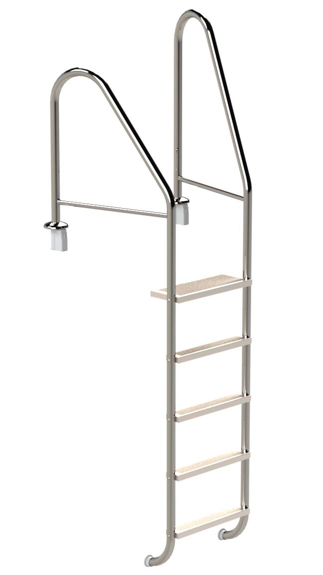 Eichenwald Poolleiter Modell 07 Marina Öffentlich Einbauhalterung Beckentiefe 1620mm 5 Stufen