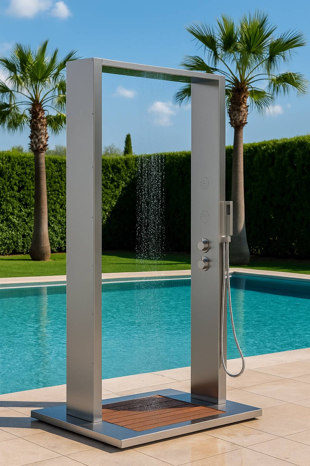 Eichenwald Modell 70 Gartendusche Samoa mit WPC Plattform anthrazit