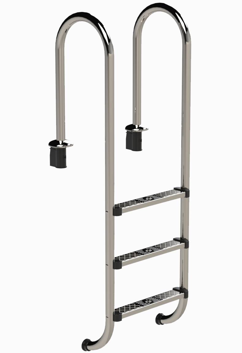 Eichenwald Poolleiter Modell 55 Tiefbeckenleiter enge Ausladung Leiterlänge 959mm 3 Stufen