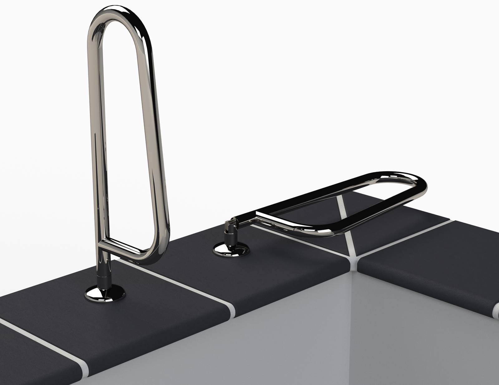 Eichenwald Modell 16.1 Griffbogen Typ A für Schwimmbäder runder Flansch, 90° beidseitig kippbar