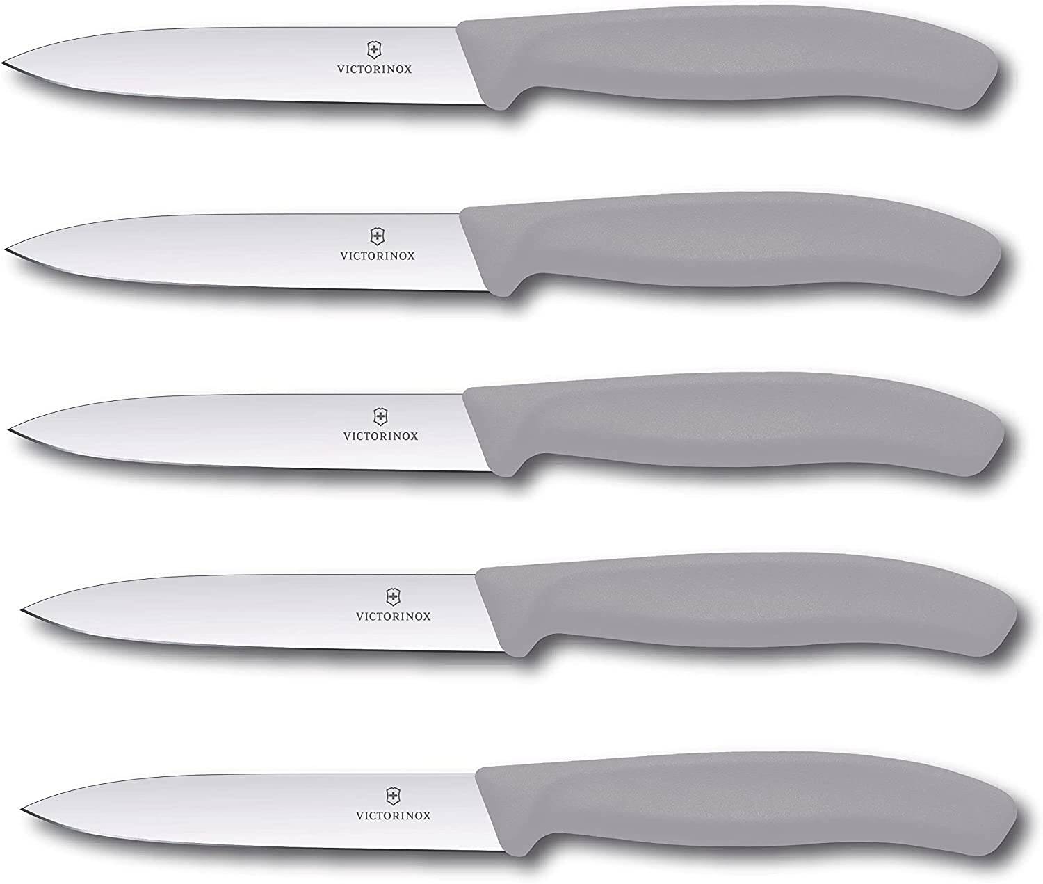 Victorinox | 5er Set Gemüsemesser Tomatenmesser | Swiss Classic 10 cm | Cool Grey | perfekt für präzises Schneiden & Schälen | langlebige Qualitä