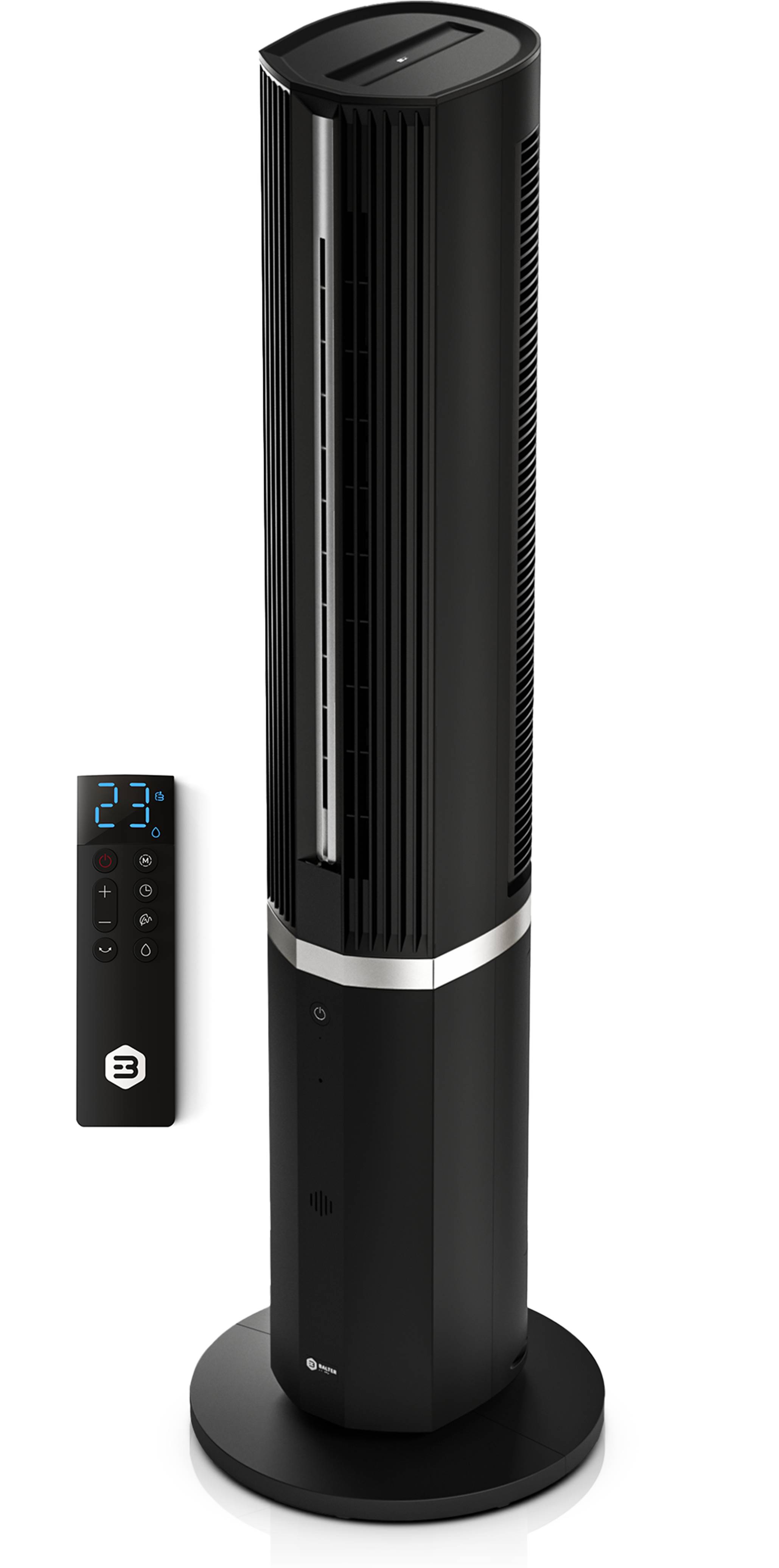 Balter 5-in-1 Ventilator mit Wasserkühlung - Luftkühler & Luftreiniger, Luftbefeuchter - Turmventilator mit Wasserkühlung - 15Std Timer - sehr leis