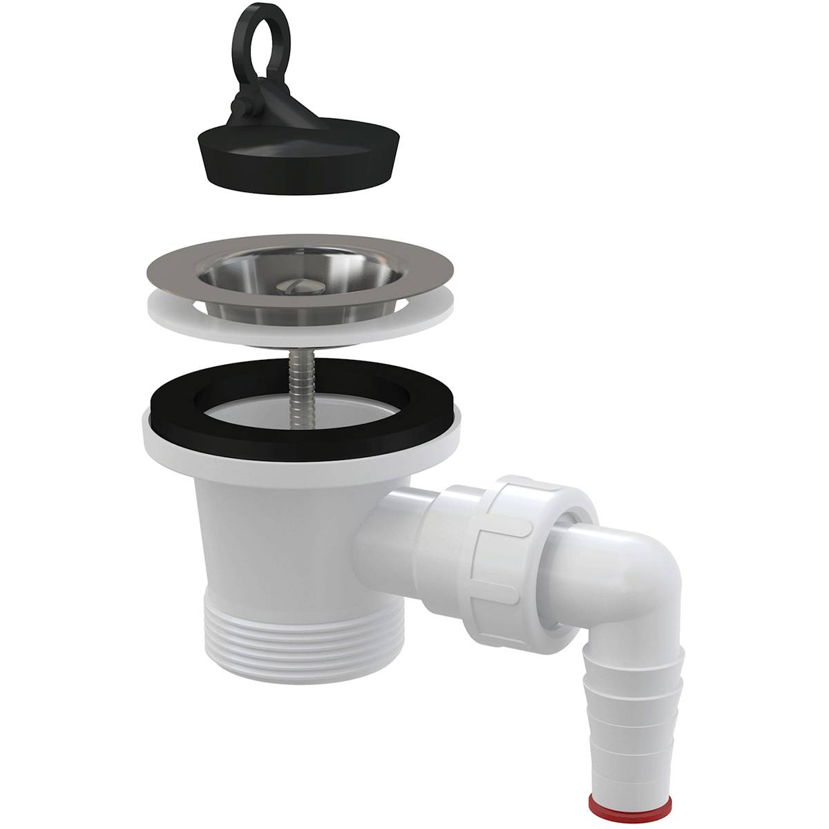 Alcadrain Ablaufventil für Spülbecken 6/4" mit Edelstahlgitter DN70 Geräteanschluss