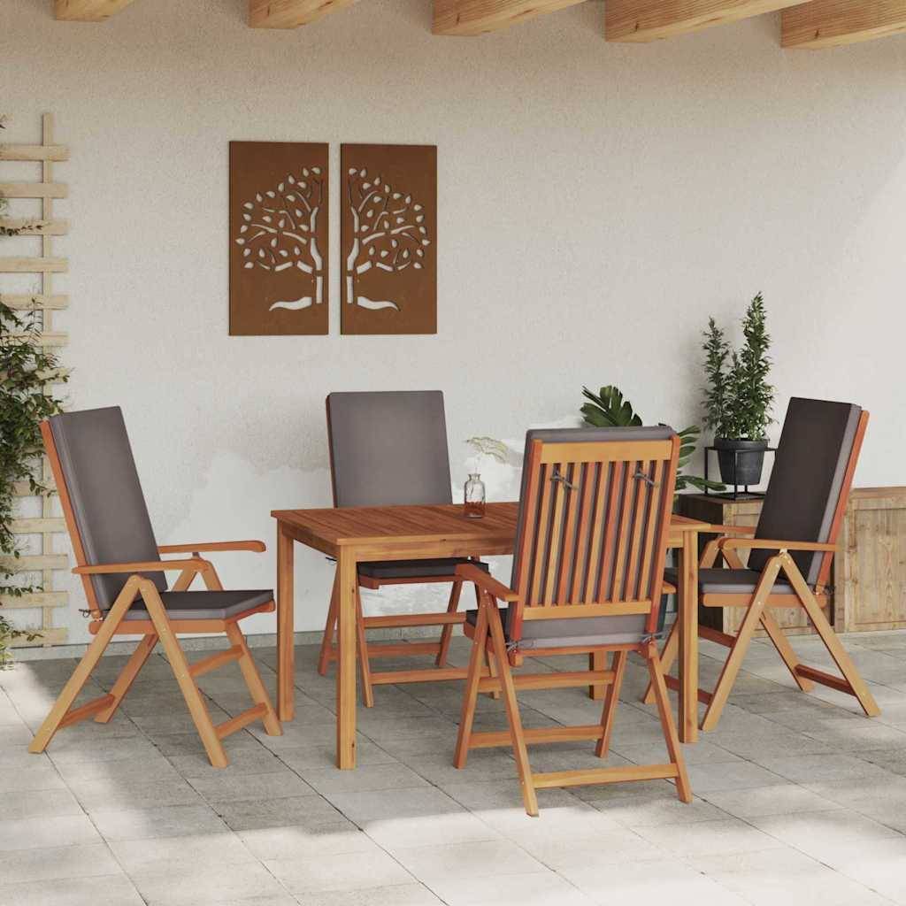 vidaXL Gartenstuhl 4 pcs Braun und Grau 57 x 71,5 x 104 cm