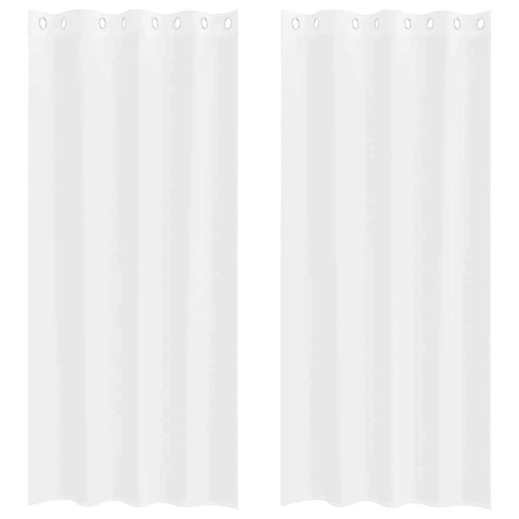 vidaXL Voile-Vorhang mit Vorhängen 2 pcs Weiß 260 x 140 cm Polyester
