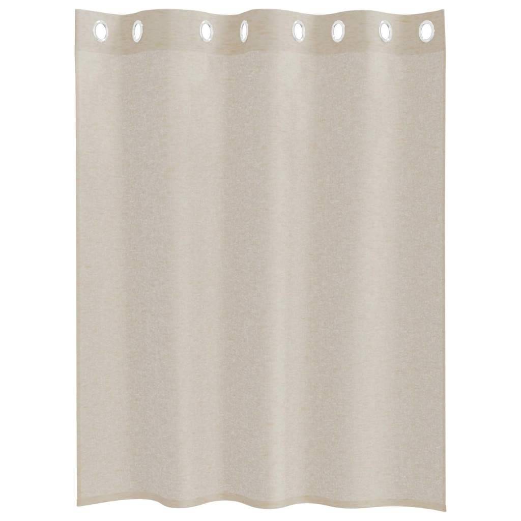 vidaXL Voile-Vorhang mit Vorhängen 2 pcs Sand 140 x 140 cm Polyester