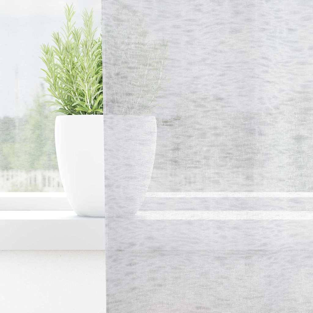 vidaXL Voile-Vorhang 2 pcs Hellgrau 175 x 140 cm Polyester