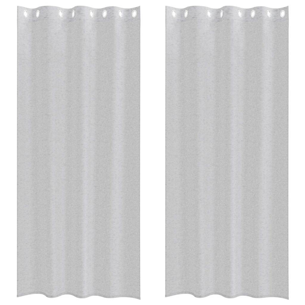 vidaXL Voile-Vorhang 2 pcs Hellgrau 225 x 140 cm Polyester