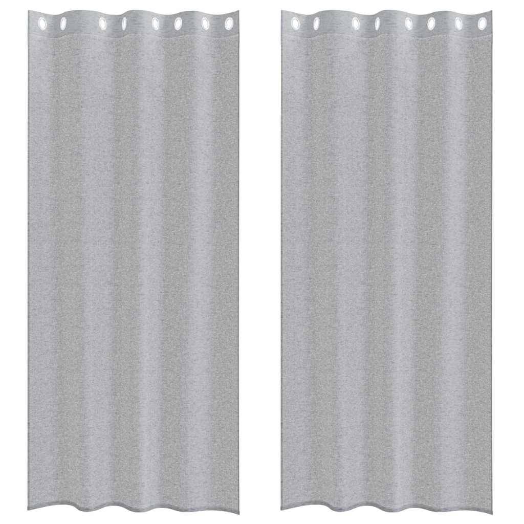 vidaXL Voile-Vorhang 2 pcs Dunkelgrau 245 x 140 cm Polyester