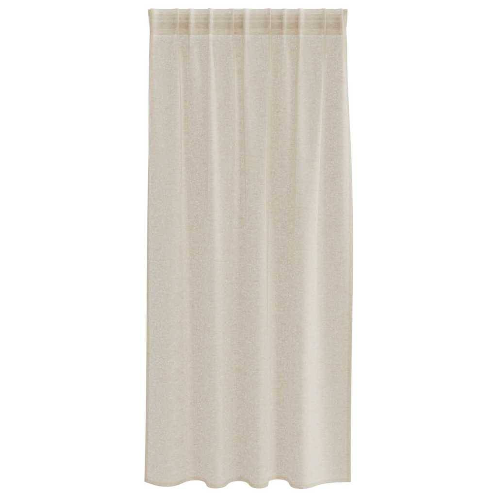 vidaXL Voile-Vorhang mit Vorhängen 2 pcs Sand 175 x 140 cm Polyester