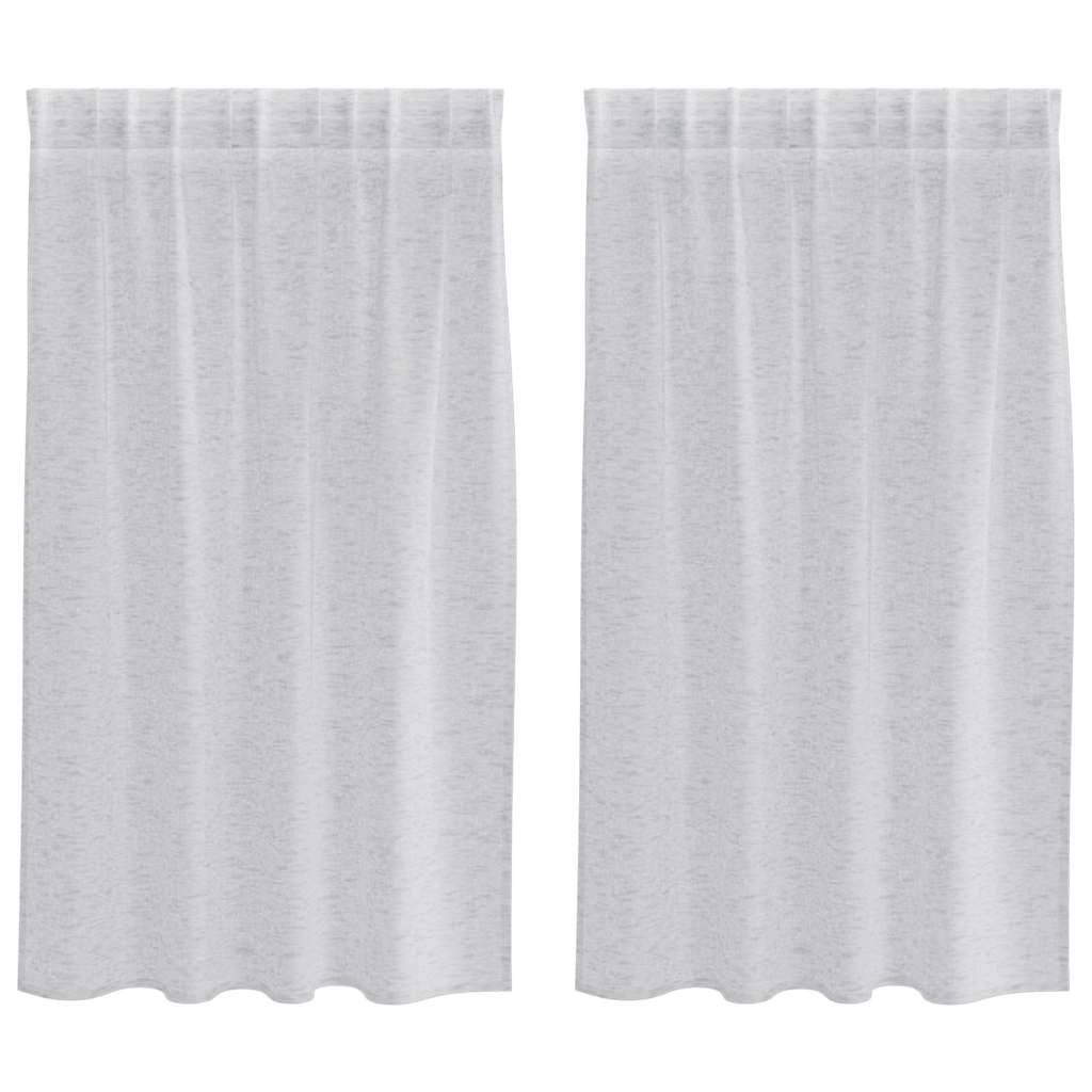 vidaXL Voile-Vorhang 2 pcs Hellgrau 140 x 140 cm Polyester