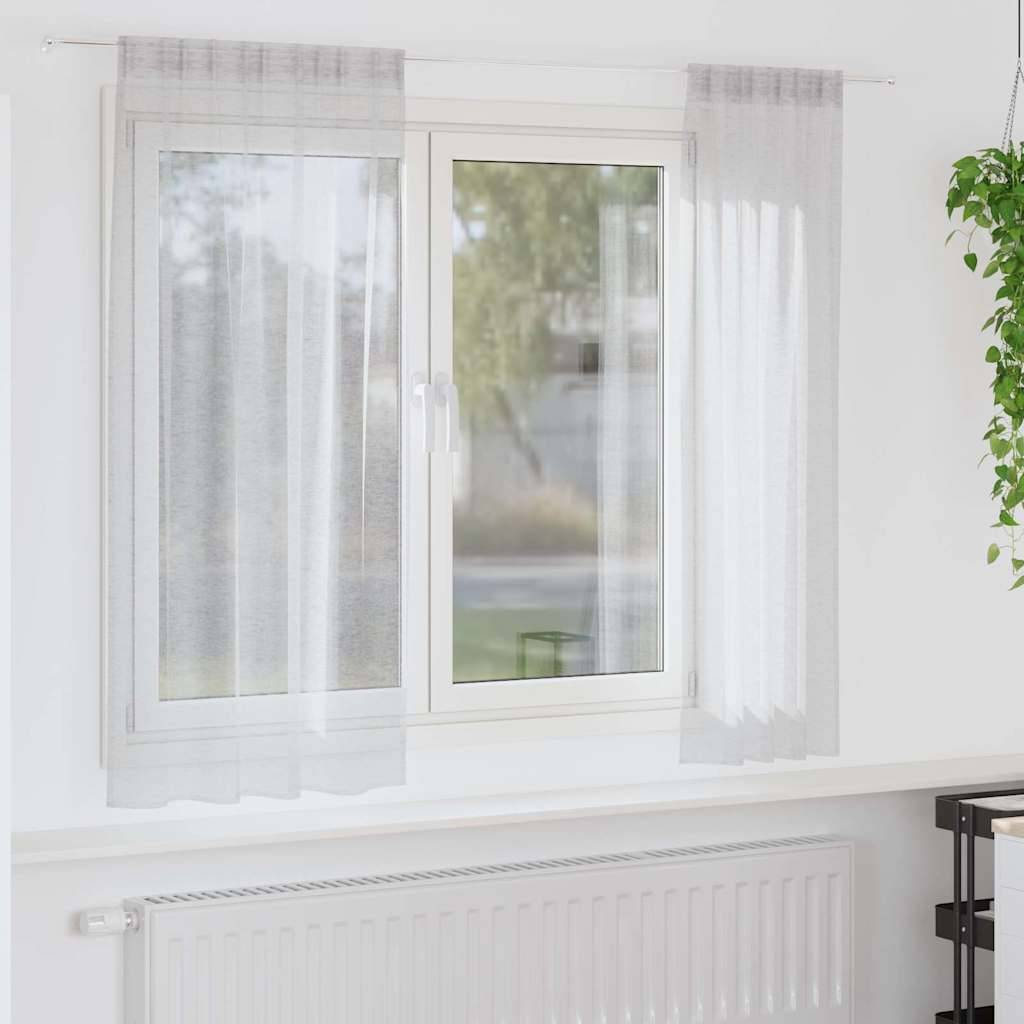 vidaXL Voile-Vorhang 2 pcs Hellgrau 175 x 140 cm Polyester