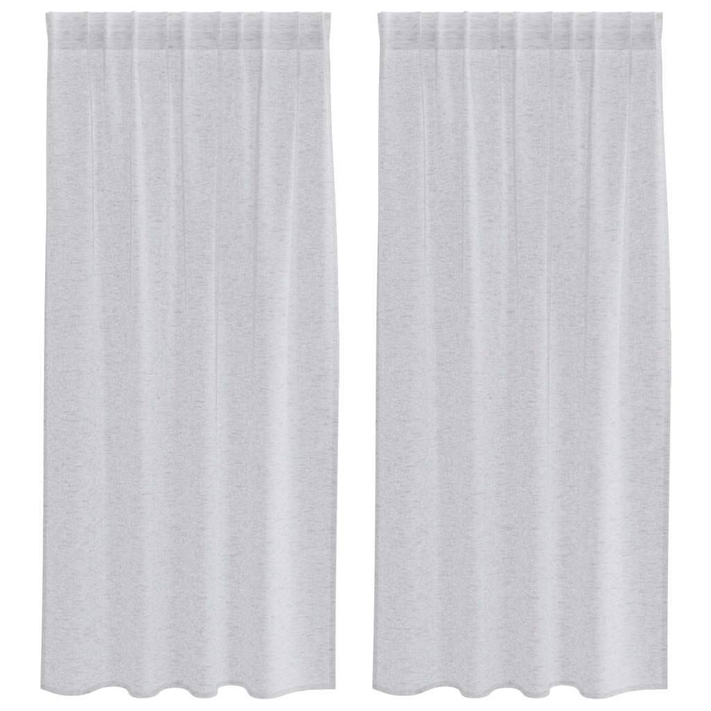 vidaXL Voile-Vorhang 2 pcs Hellgrau 175 x 140 cm Polyester
