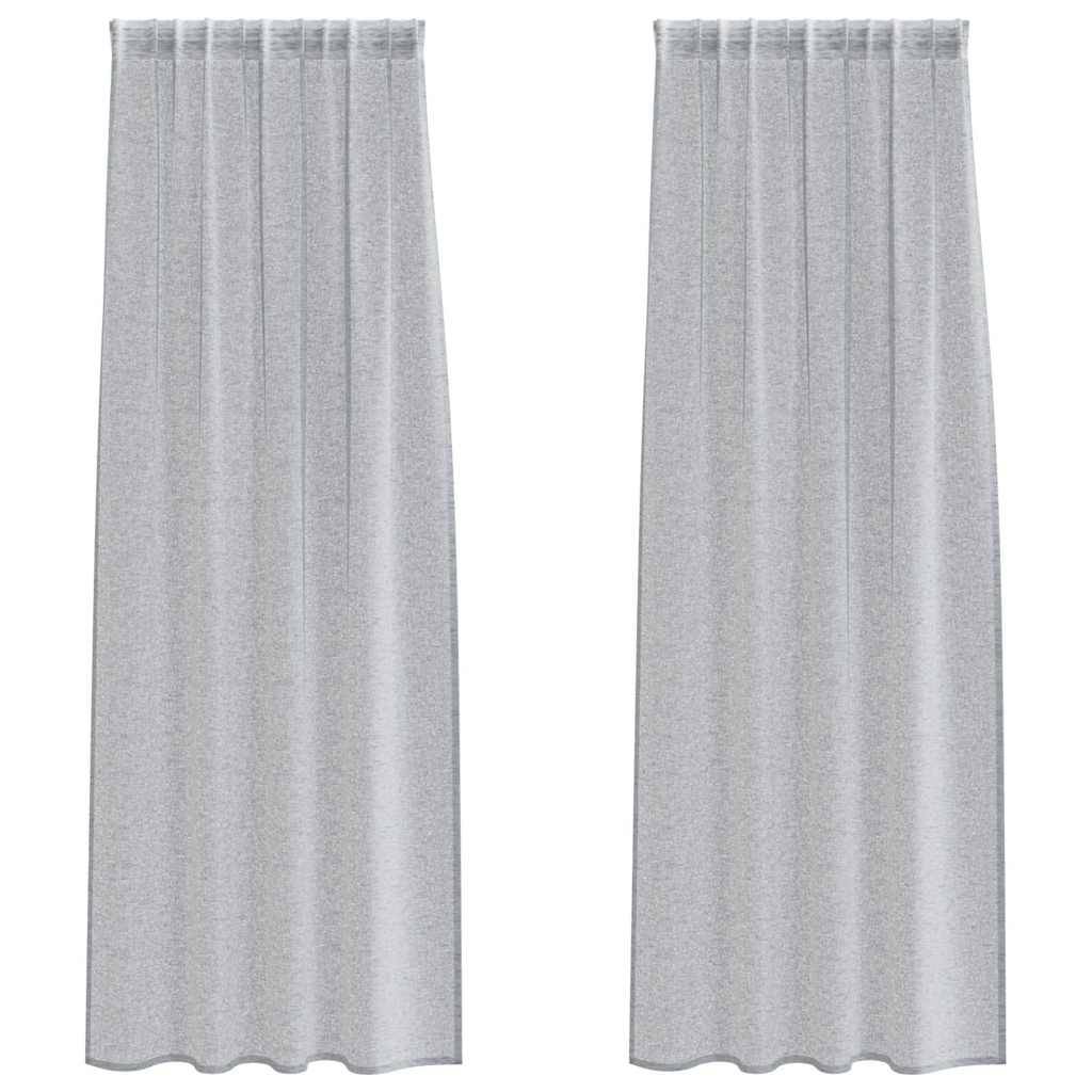 vidaXL Voile-Vorhang 2 pcs Dunkelgrau 225 x 140 cm Polyester