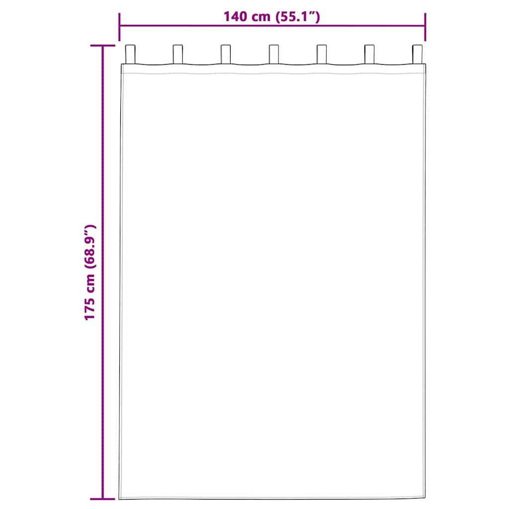 vidaXL Verdunkelungs-Vorhänge mit Ringen 2 pcs Schwarz 175 x 140 cm