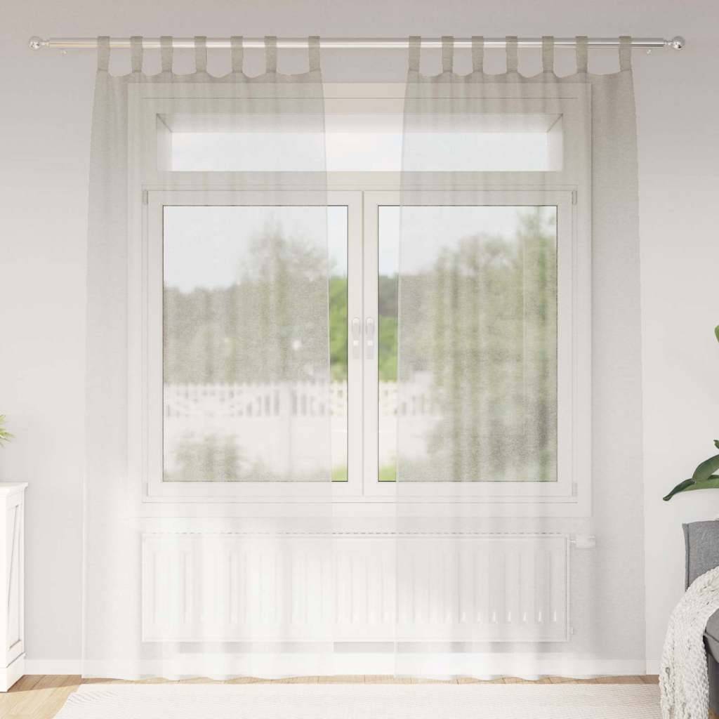 vidaXL Voile-Vorhang mit Vorhängen 2 pcs Creme 245 x 140 cm Polyester