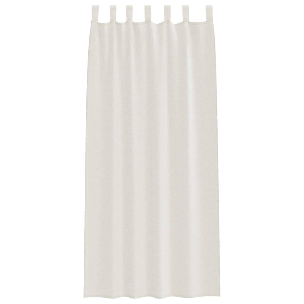 vidaXL Voile-Vorhang mit Vorhängen 2 pcs Creme 245 x 140 cm Polyester