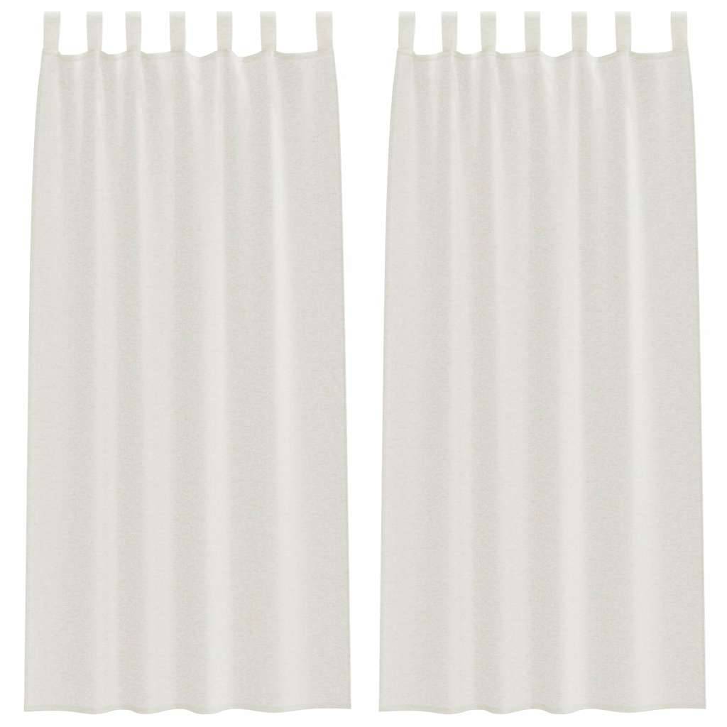 vidaXL Voile-Vorhang mit Vorhängen 2 pcs Creme 245 x 140 cm Polyester