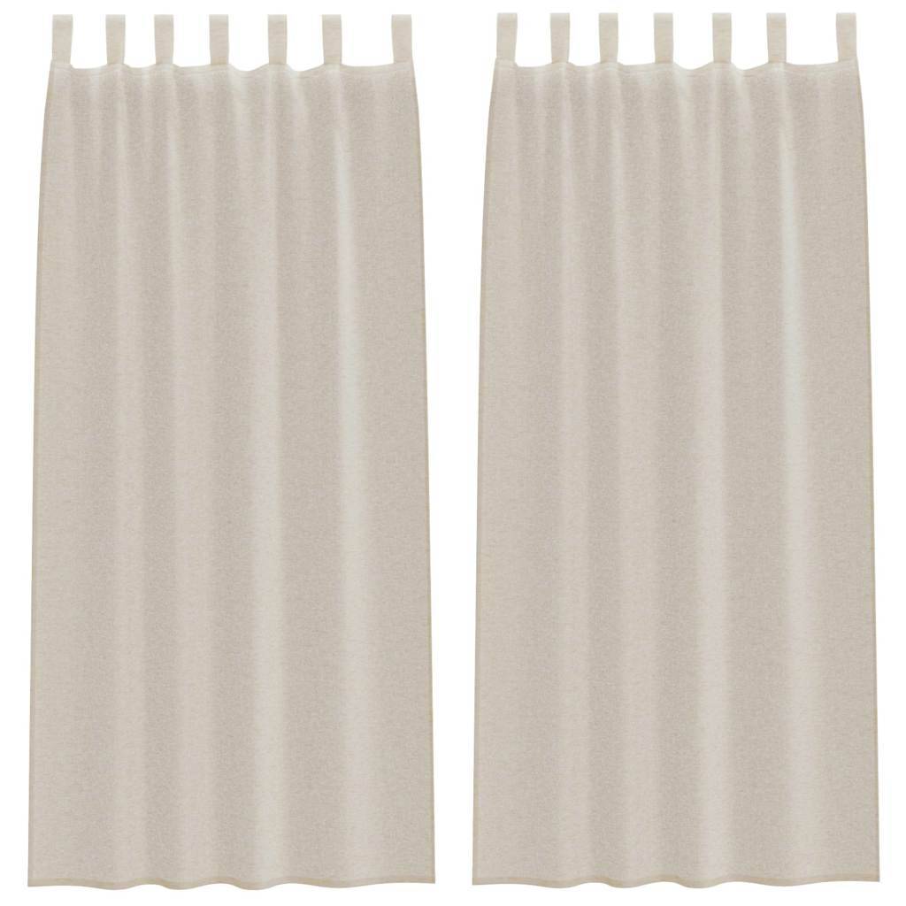 vidaXL Voile-Vorhang mit Vorhängen 2 pcs Sand 225 x 140 cm Polyester