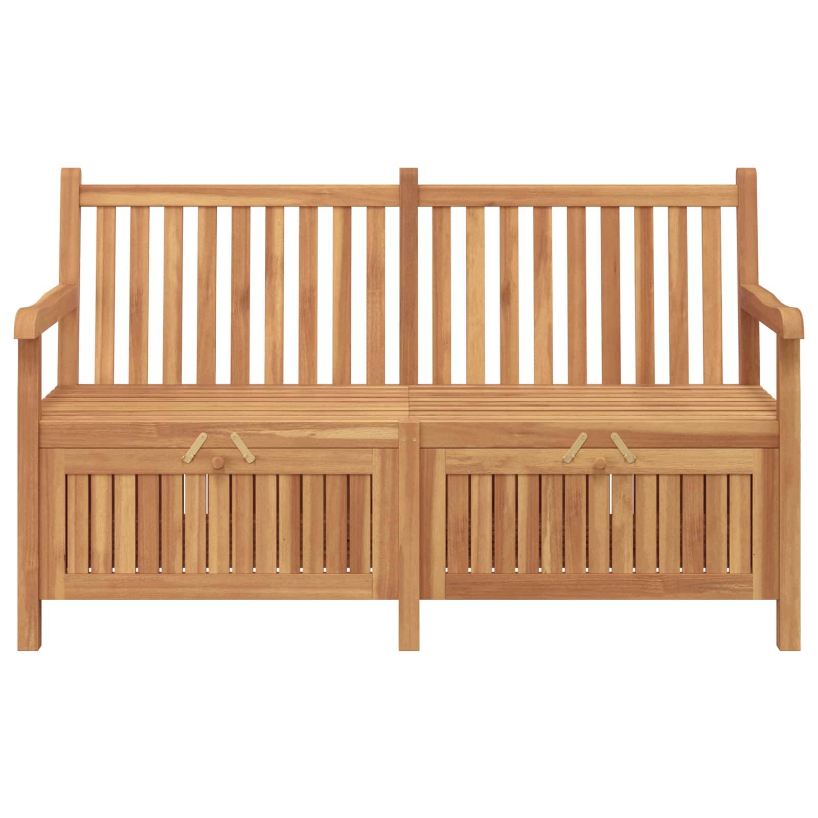 vidaXL Gartenbank mit Speicher 150 x 60 x 90 cm Massivholz Teak