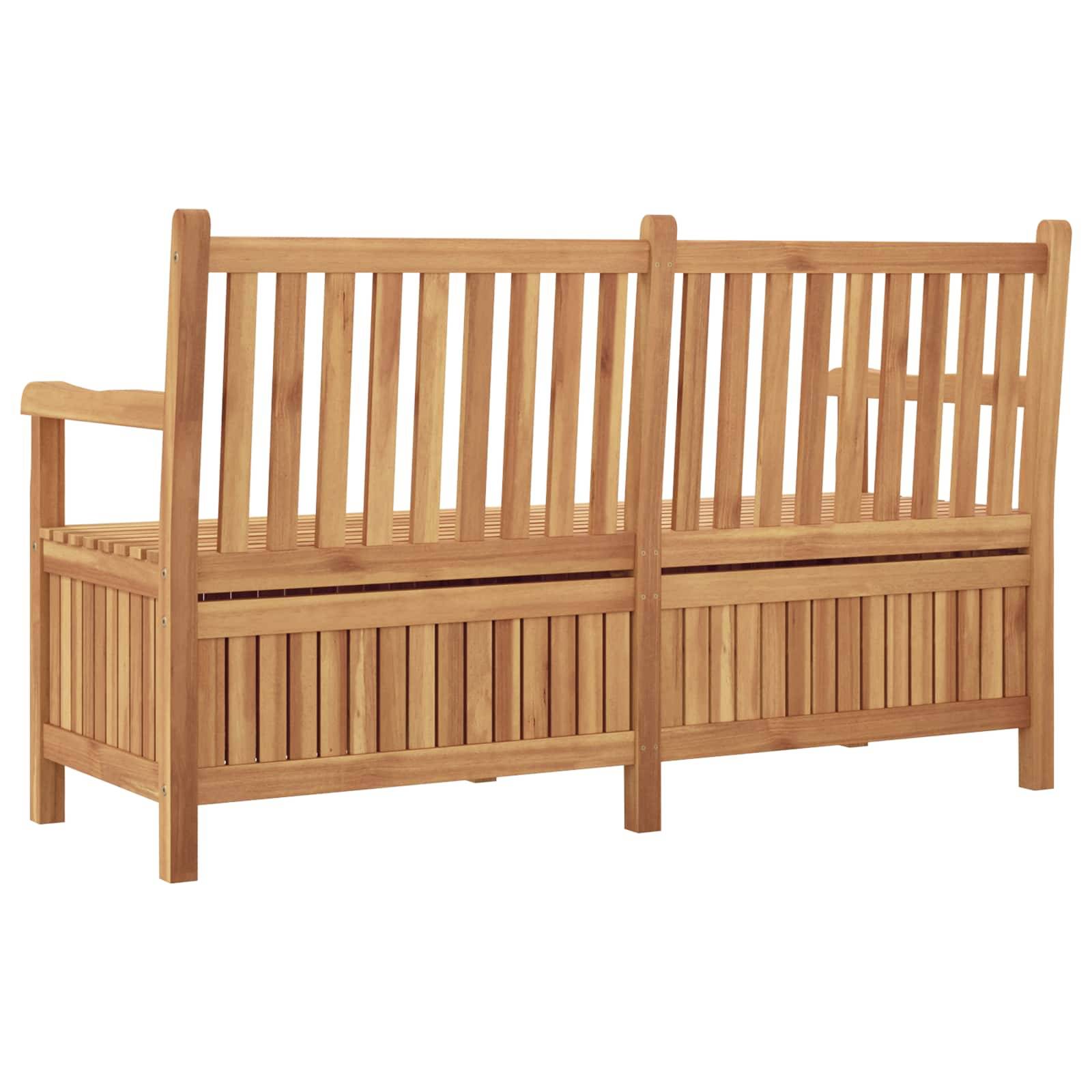 vidaXL Gartenbank mit Speicher 150 x 60 x 90 cm Massivholz Teak